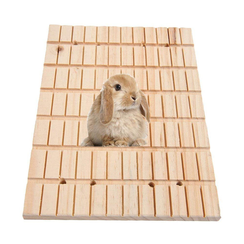 Rabbit Scratch Board Claws and Teeth Care Wooden Chew Toys Bunny Chinchilla Guinea Pig Rabbit Antiskid Edible Natural Wood Pad A 10.63x7.87 inch