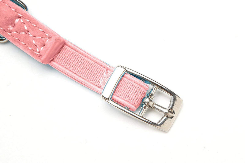 CHUKCHI Heart Bling Cat Collar with Safety Belt and Bell 8-11 Inches(Pink) Pink