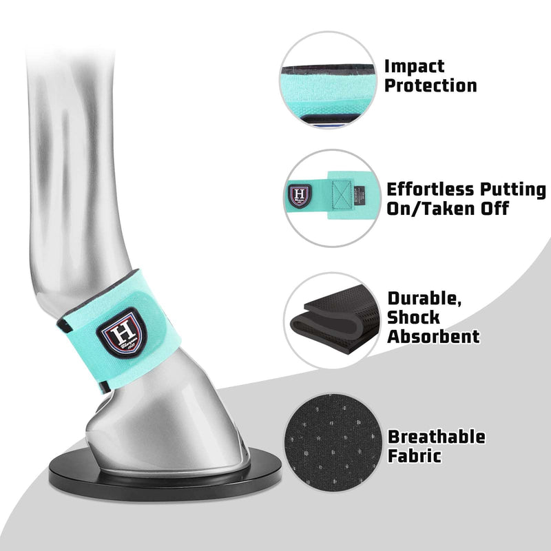 Harrison Howard Durable Shock-Absorbent Breathable Impact Protection Pastern Wraps for Horse Sold in Pairs Summer Mint Turquoise - PawsPlanet Australia