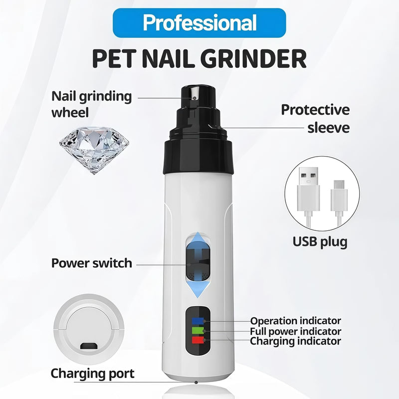 Electric Dog Nail Grinder & Cat Nail Clippers with Safety Guard-USB-C Rechargeable,Silent Groom P/ro,Low Noise Dog Nail File & Paw Tr/immer for Small, Medium,Large Breed Dogs-Dog Grooming Tool