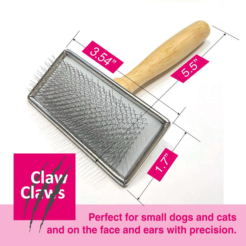 Pet Slicker Brush for Large Dogs, Wooden Handle, Gently Remove Tangled and Mats Hair, Pet Grooming Brush Tool, Sheepskin Wool Carders (3.85") 3.85" - PawsPlanet Australia