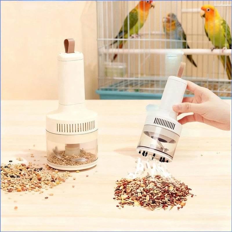 Bird Food Electric Separator,Bird Cage Cleaner,Pet Hair Collector, Mini USB Vacuum Cleaner for Bird Cage Debris Separation, Eraser Shavings, Dust, Feathers, Pet Hair, Car & Computer Keyboard Cleaning White