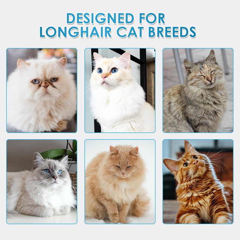 Mooncat Waterless Shampoo & Brush Kit for Longhair Cats | Complete Grooming System for Detangling, Deshedding & Matted Fur | Licking Safe No-Rinse Foam with Gentle Silicone Massager - Made in Taiwan long hair - PawsPlanet Australia