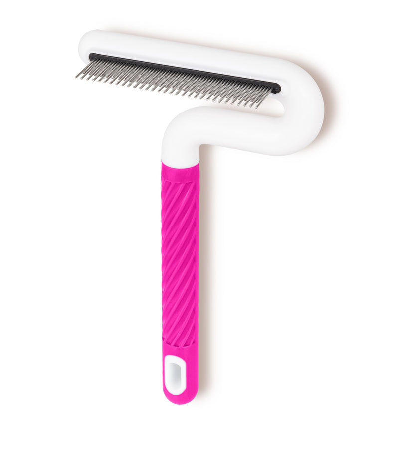 TailGurus Pet Flea Comb, Steel Teeth for Dogs & Cats, Professional Grooming Tool with Anti-Slip Handle, Pink - PawsPlanet Australia