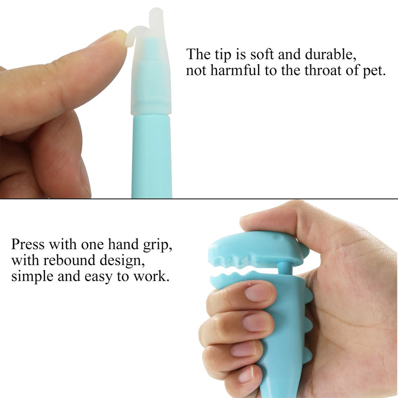 Pet Pill Shooter for Cat, Dog Pill Shooter Cat Pill Gun, Cat Tablet Soft Tip Syringe Pet Medical Feeding Dispenser Tool for Small Animals (Blue) Blue