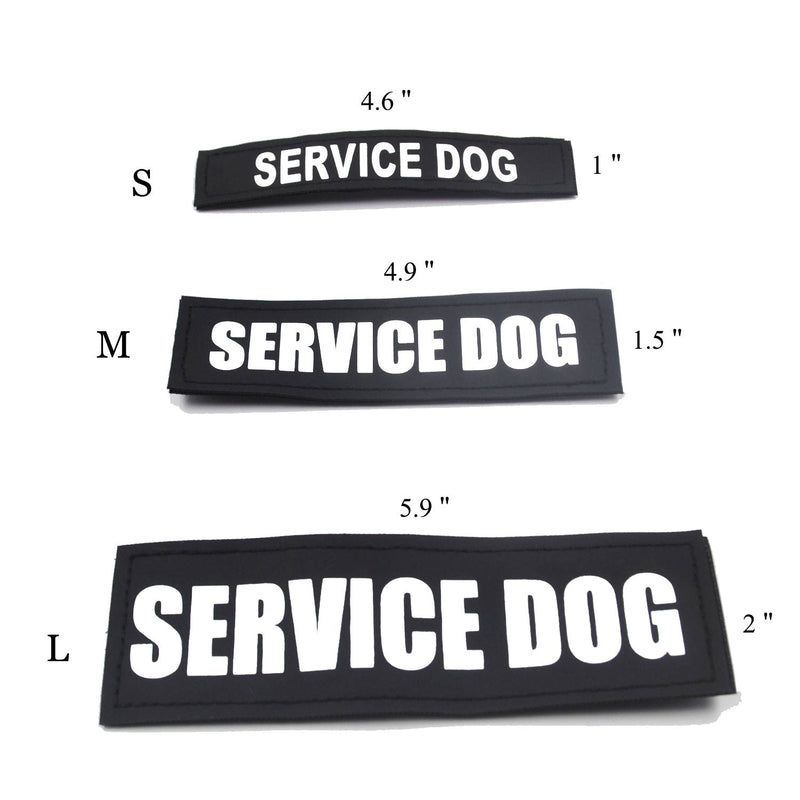 2 Pack Reflective Service Dog Patches with Hook Back for Pet Collar Vest Harness - 3 Sizes L SERVICE?DOG - PawsPlanet Australia