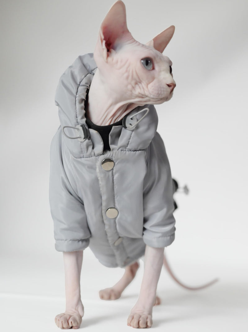 Winter Warm Thickness Windproof Cat Jacket Cat Clothes for Sphynx Cats, Devon Rex Cats, Cornish Cats, Small Cats and Dogs (Medium) Medium - PawsPlanet Australia