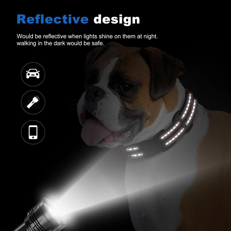 Reflective Martingale Dog Collars. Dog Collar with Quick Release Buckle. Adjustable Soft Padded Breathable Nylon Pet Collar Suitable for Puppies for Small Medium Large Dogs. M:1"Wind for 14.5"-19.5"Neck Red - PawsPlanet Australia