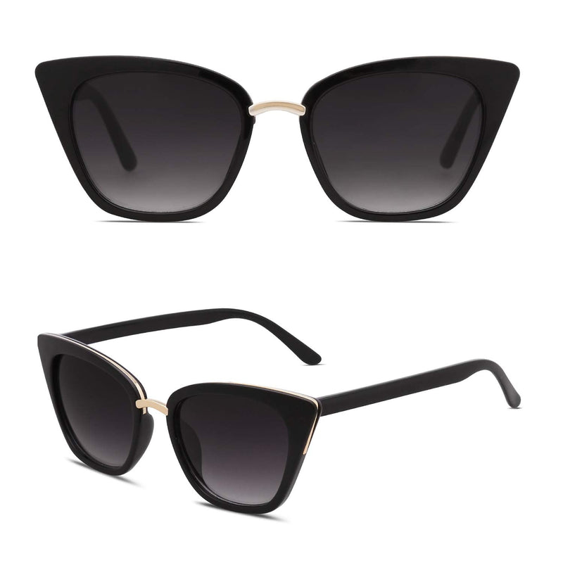 SOJOS Cat Eye Designer Sunglasses Fashion UV400 Protection Glasses SJ2052 Balck/Grey - PawsPlanet Australia