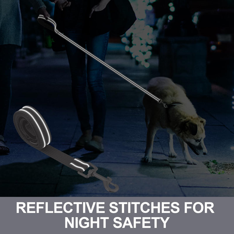 Reflective Nylon Dog Leash for Walking,Strong Dog Leash with Padded Handle for Small and Medium Dogs,5 FT,Grey Grey 3/4" x 5 FT - PawsPlanet Australia