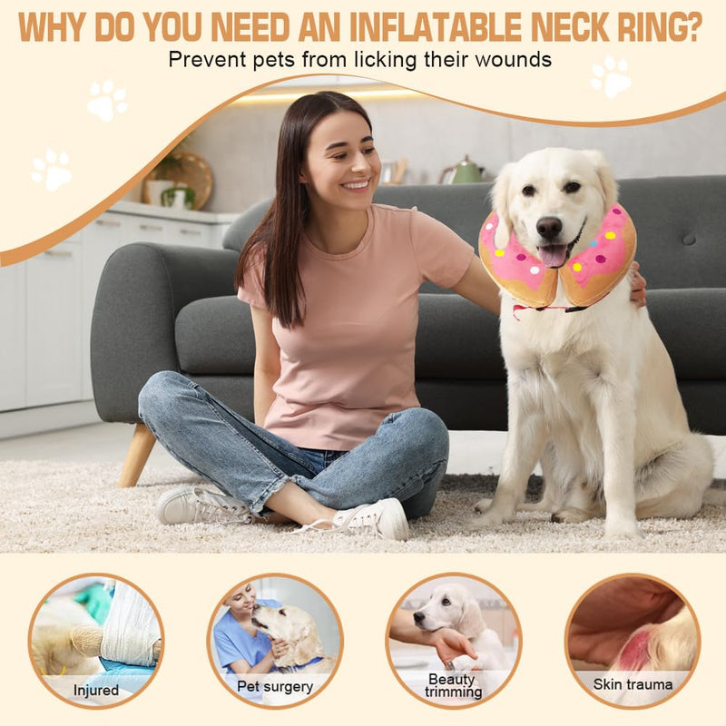 Inflatable Dog Collar, Protective Collar, Dog Collar, Leak Protection, Adjustable Cat Collar, Soft Cat Collar, Collar for Dogs After Surgery, Recovery Collar for Recovery After Surgery L