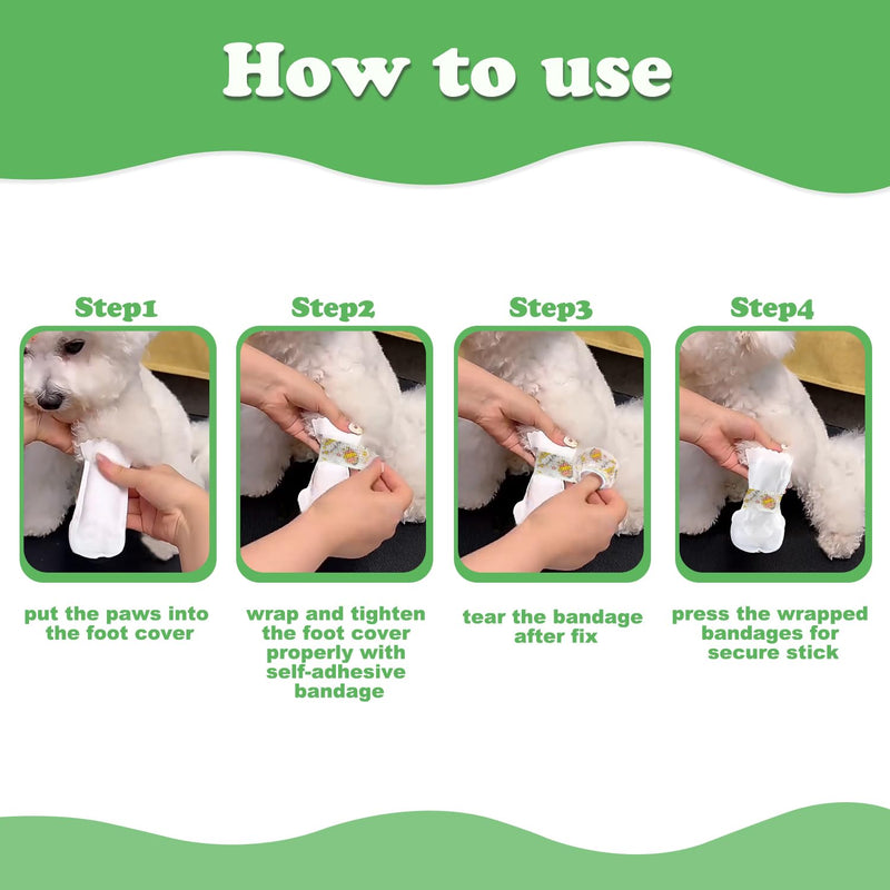 20pcs Disposable Dogs Cats Pets Shoes Boots Paws Protectors Stop Licking, Waterproof Dog Foot Claws Cover with Self-Adhesive Bandage, Comfortable Pet Socks for Injured Paws Recovery (Large 15-50 lb) - PawsPlanet Australia