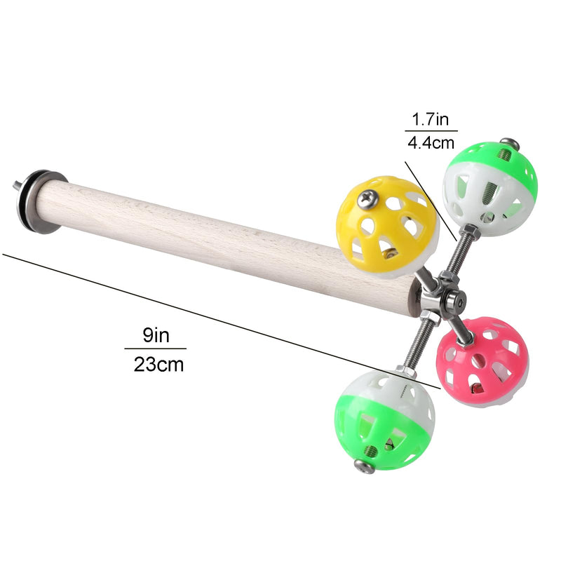 Stand Perch Toy with Rotating Balls for Birds, Parakeets, Budgies, Cockatiels, Parrots, Budgerigars, Conures, Parrotlets, Ringnecks, Lovebirds - PawsPlanet Australia