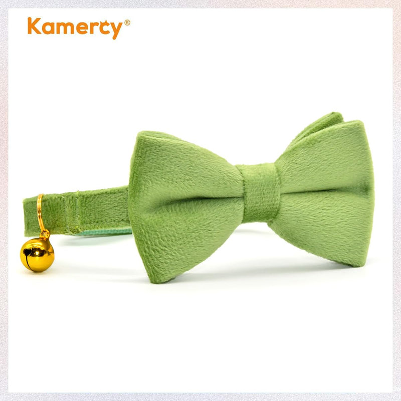 Cat Collars Bow, Sage Green Velvet Cat Collar, Safety Breakaway Cat Collar XX-Small - PawsPlanet Australia