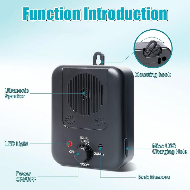 Anti Barking Control Devices for Dogs,Ultrasonic Dog Barking Deterrent Devices Rechargeable,3 Modes of Dog Anti Barking Devices Suitable for Large, Medium, and Small Dogs 1 Pack - PawsPlanet Australia