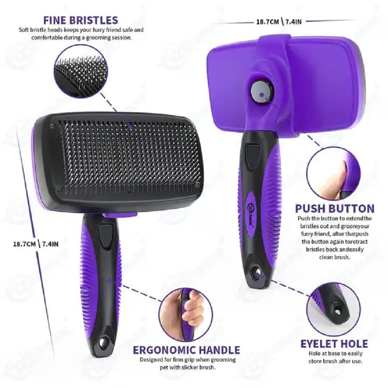 Volpe Cat Brush, Dog Brush, Furminator For Dogs, Dog Brush For Shedding,Cat Brushes For Indoor Cats,Dog Hair Remover, Deshedding Fur Removal,Purple Purple - PawsPlanet Australia