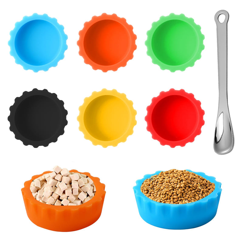 6 Pcs Crested Gecko Food and Water Bowl with 1 Spoon, Reptile Feeding Cups for Lizards, Isopods & Small Pets, Easy-Clean Silicone Set - PawsPlanet Australia