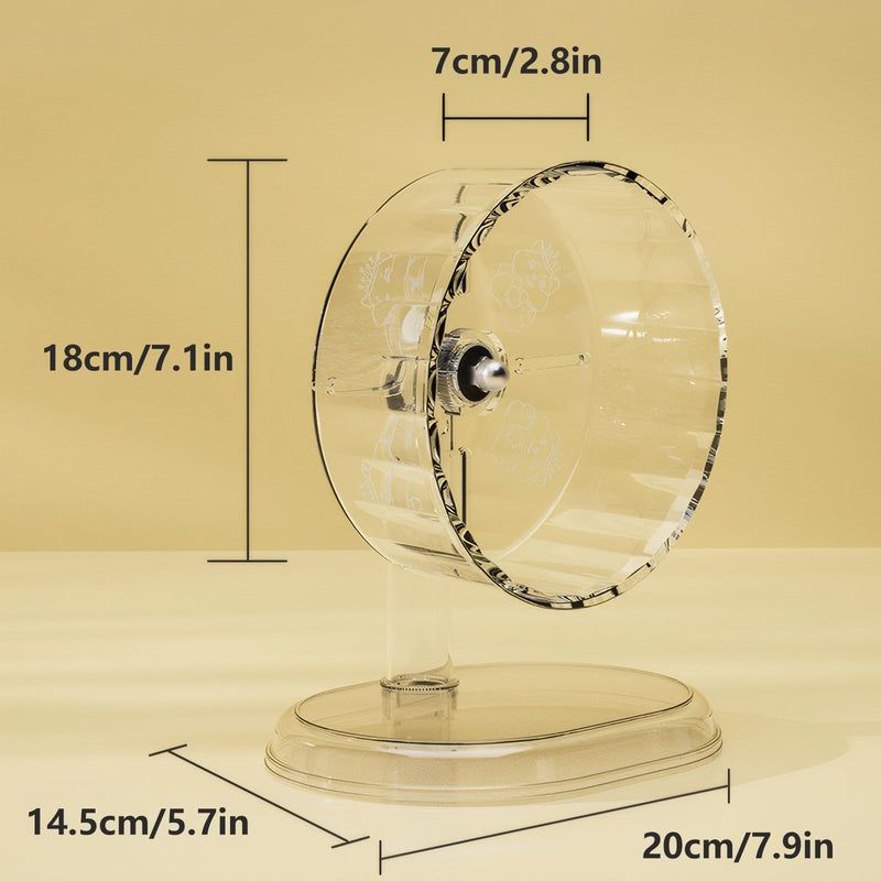 Silent Hamster Wheel – 7 Inch Syrian Hamster Running Wheel, Anti-Skid & Height Adjustable, Easy to Clean (7.1inch) 7.1inch - PawsPlanet Australia
