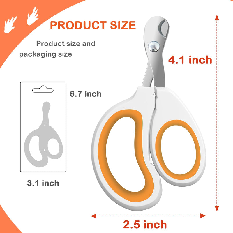Bearded Dragon Toe Stainless Steel Nail Clippers with Precise Bevel Design, Angled Grooves & Non-Slip Grip - Professional and Safe Pet Grooming Tools?Orange? bevel scissors