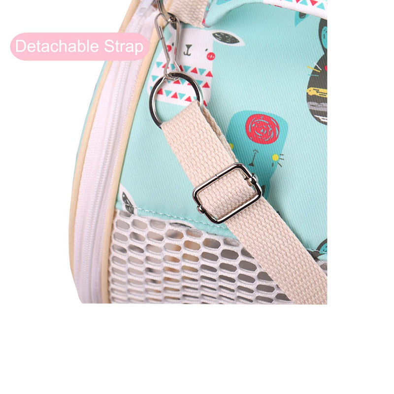 Small Pet Carrier Bag Portable Travel Carrier for Hamster Rat Baby Guinea Pig Sugar Glider Hedgehog Small Birds (M, Green)