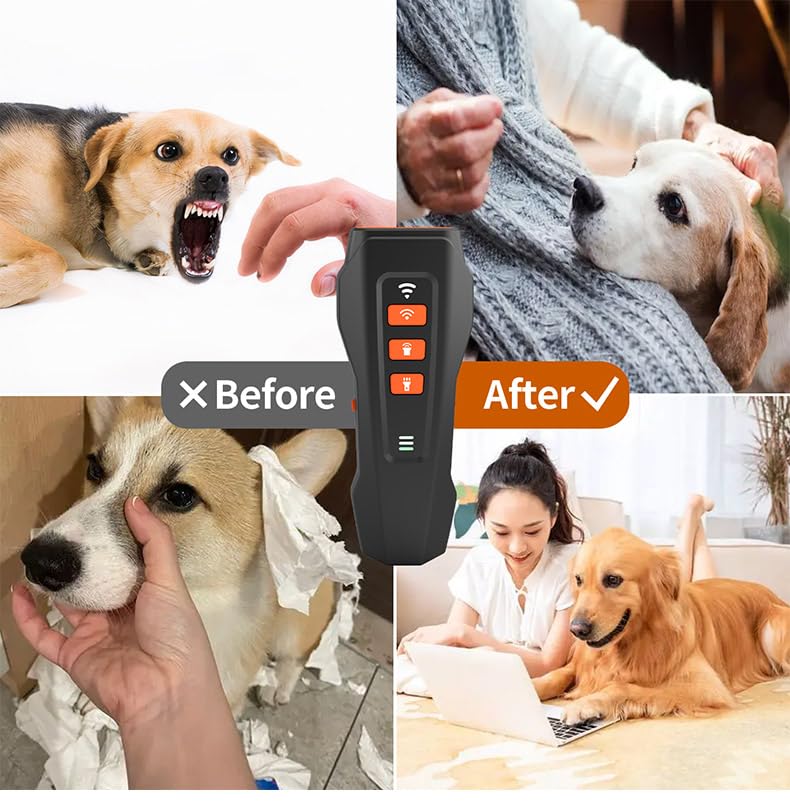 Anti Barking Device for Dogs, Ultrasonic Dog Barking Deterrent Devices with LED Light Rechargeable Dog Whistle to Stop Barking 33ft Ultrasonic Dog Repeller for Indoor Outdoor Training - PawsPlanet Australia
