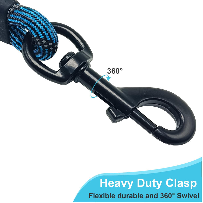 BTINESFUL Long Dog Leash, 10/15/20/30/50FT Dog Training Leash with Soft Handle, Reflective Heavy Duty Rope Dog Lead for Medium Large Dogs Outside Play, Camping (3/8" x 20ft, Blue) 20ft x 3/8inch - PawsPlanet Australia