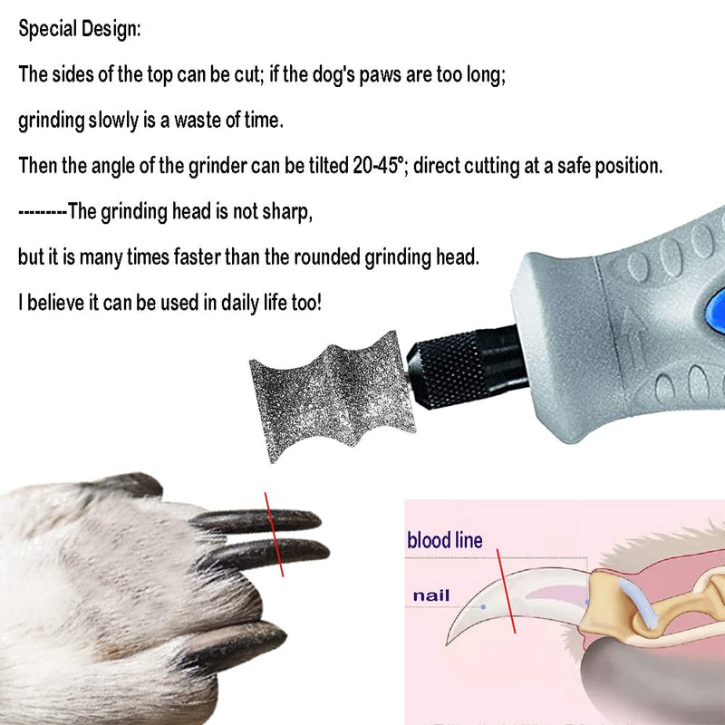 Diamond Dremel Dog Nail Grinder Bits for Rotary Tool-1/8'' Dremel Dog Nail Grinder Attachment-Pet Nail Grinder Bit Work for Animals Nail Care (C)