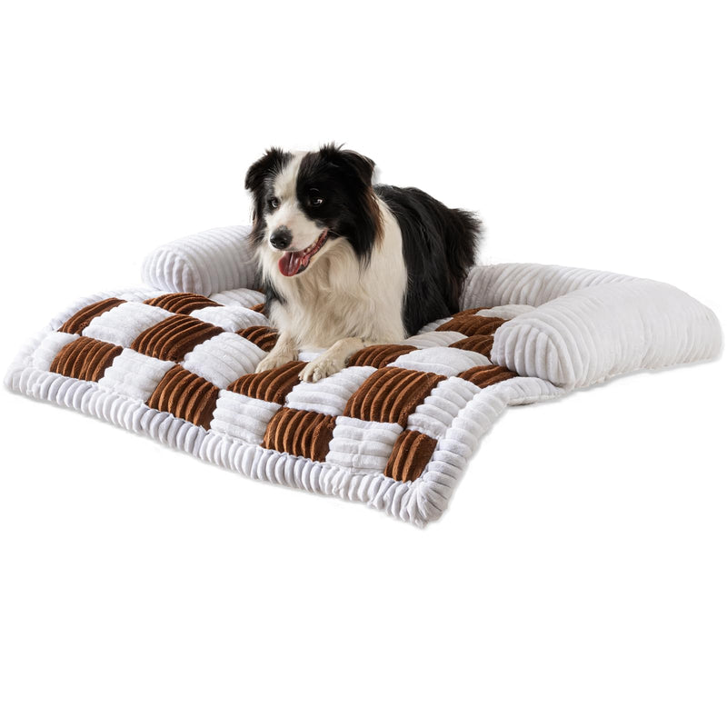 Dog Couch Bed, Thick Flannel Dog Couch Cover Protector, Washable Pet Couch Covers for Sofa, Non-Slip Couch Covers for Dogs, Pet Bed Mat for Couch (Brown, M-33.45 x 30.71 inch) Brown - PawsPlanet Australia
