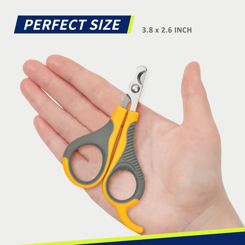 WePet Pet Nail Clippers (No. 07-2), Professional Claw Trimmer, Scissor for Cats, Puppies, Kittens, Hamsters, Rabbits and Small Animals, Sharp, Safe, Small, Grey/Yellow #01 Grey/Yellow - PawsPlanet Australia