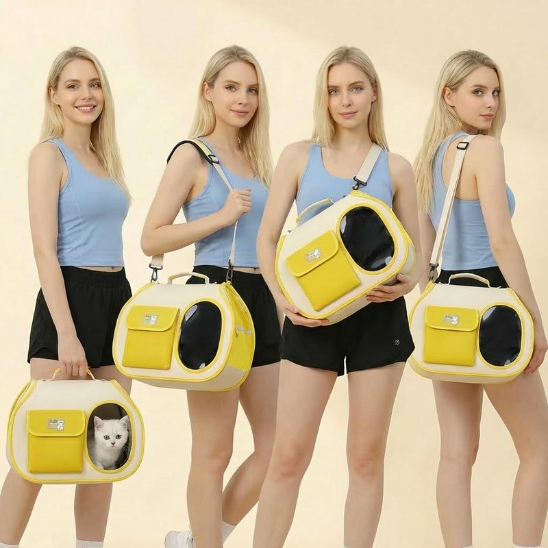 Dog Purse Carrier for Small Dogs-Pet Carrier Purse for Kitty and Puppy Soft Sided Carrier with Breathable Mesh Lightweight Pet Carrier Sling for Outing Travel Vet-Bright Yellow Bright Yellow One Size