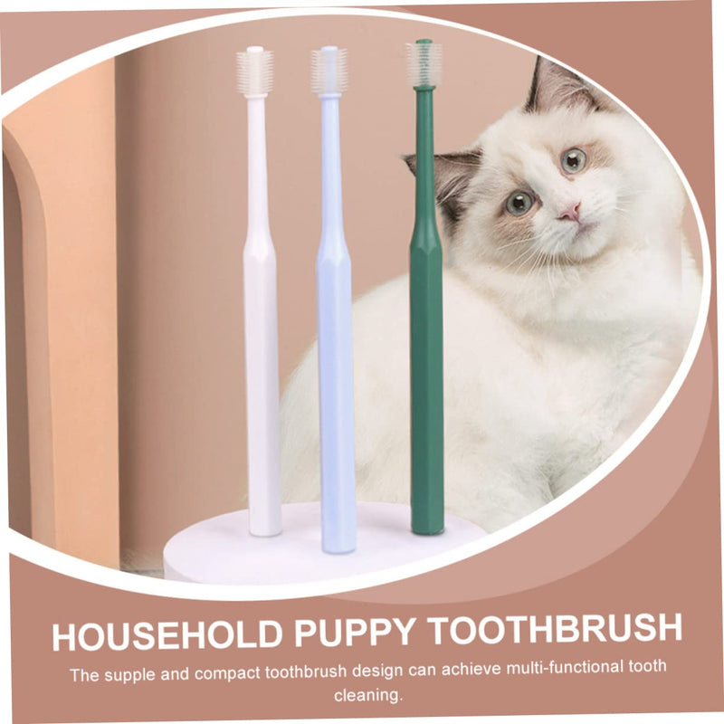 ifundom Pack of 2 Toothbrush for Cats, Puppies and Kittens, Comfortable Household Toothbrush for Teeth Cleaning, Made of High-Quality Plastic and TPE