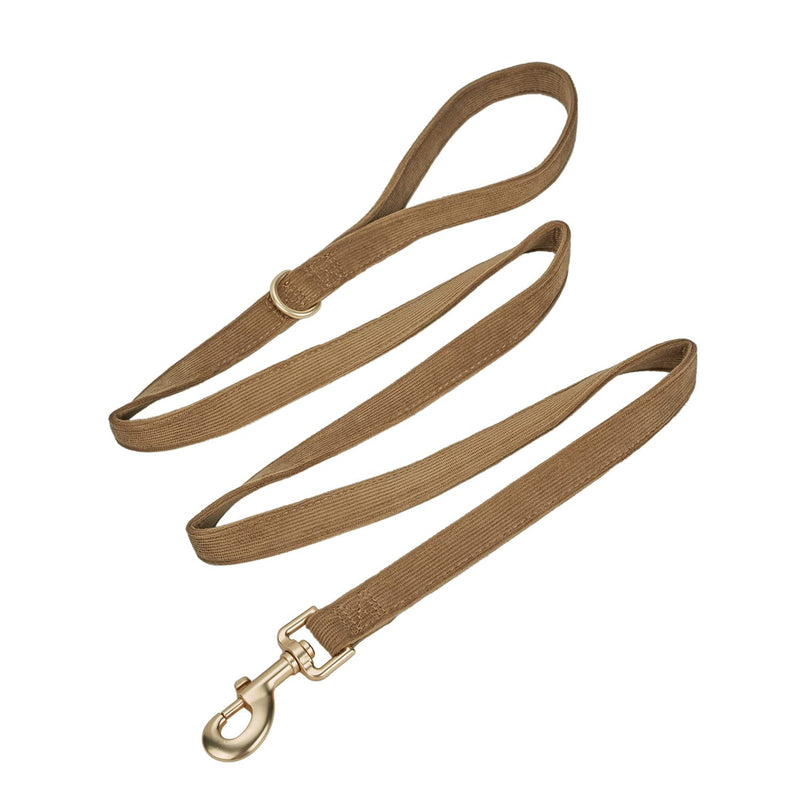Corduroy Dog Leash 5 Ft Length for Small Medium Large Dogs (Brown,Small) Small (Pack of 1) Brown - PawsPlanet Australia