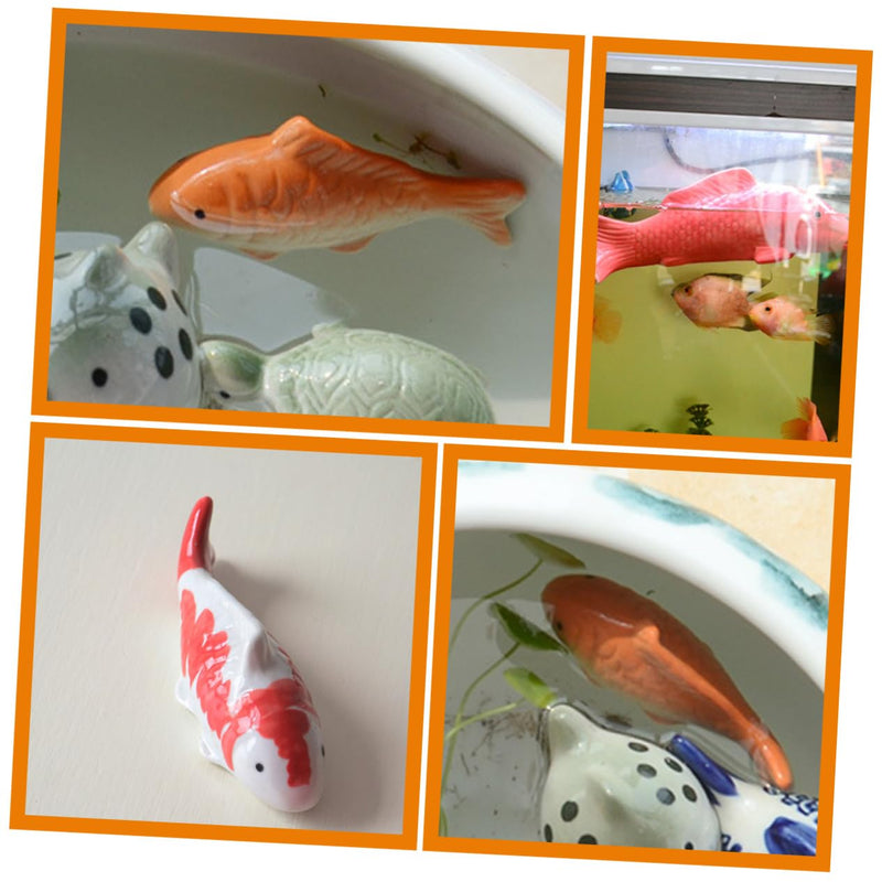 SUPVOX 2pcs Bathtub Floating Fish Ornaments Fake Aquarium Fish Figurine Aquarium Decorations Fish Tank Garden Indoor Garden Fish Tank Fountain Decor Artificial Fish Koi Fish Ceramics - PawsPlanet Australia
