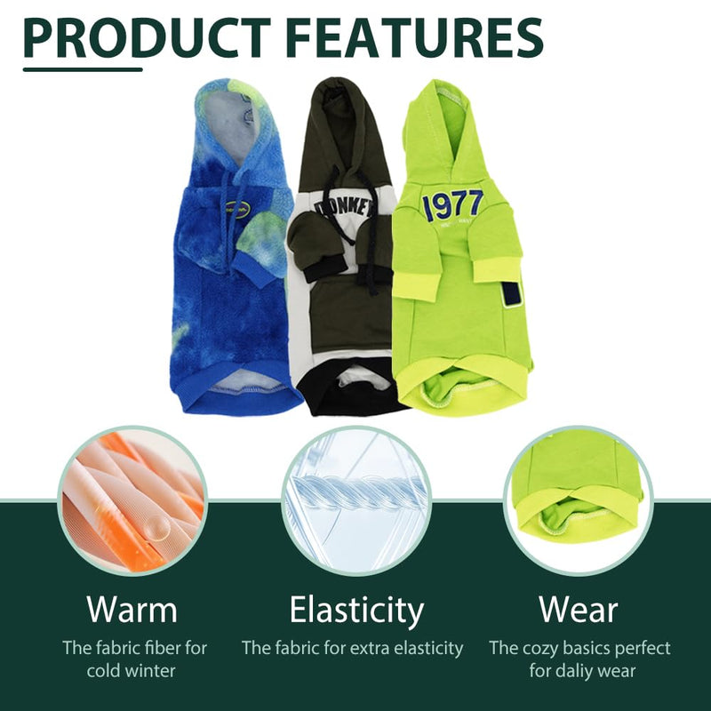 Sphynx Cat Hoodie Sweater, Thick Warm Stratch Soft Cat Hoodie Jacket,Two Legged Warm Fleece Hoodie for cat,Autumn Winter Clothes for Kitten Small Dogs (Blue&Green Tie Dye, S (2-3lbs)) Blue&Green Tie Dye S (2-3lbs) - PawsPlanet Australia