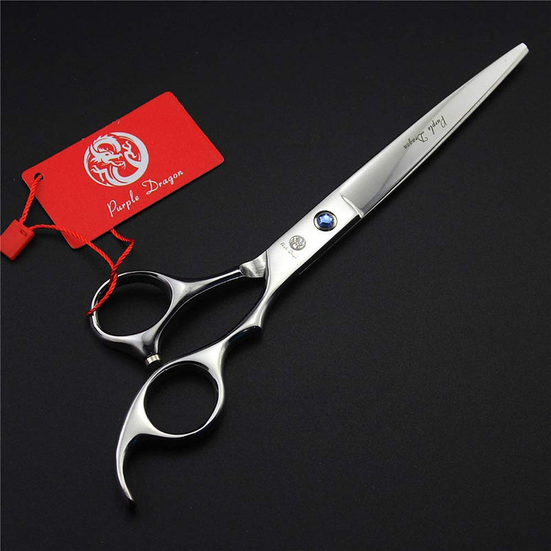 Purple Dragon 8.0" Titanium Multicolor Professional Pet Grooming Scissors Set,Straight & Thinning & Curved Scissors Shear with Bag for Dog Cat Grooming Silver - PawsPlanet Australia