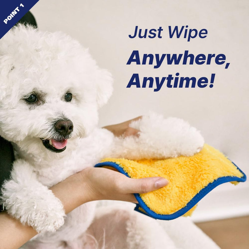 PETHROOM] Portable Pet Towel for Dogs & Cats | Professional Pet Dryer, Super Absorbent & Quick-Drying Dog Dryer | Lightweight, Durable, Ultra-Soft (Small) 8"x 8" Small - PawsPlanet Australia