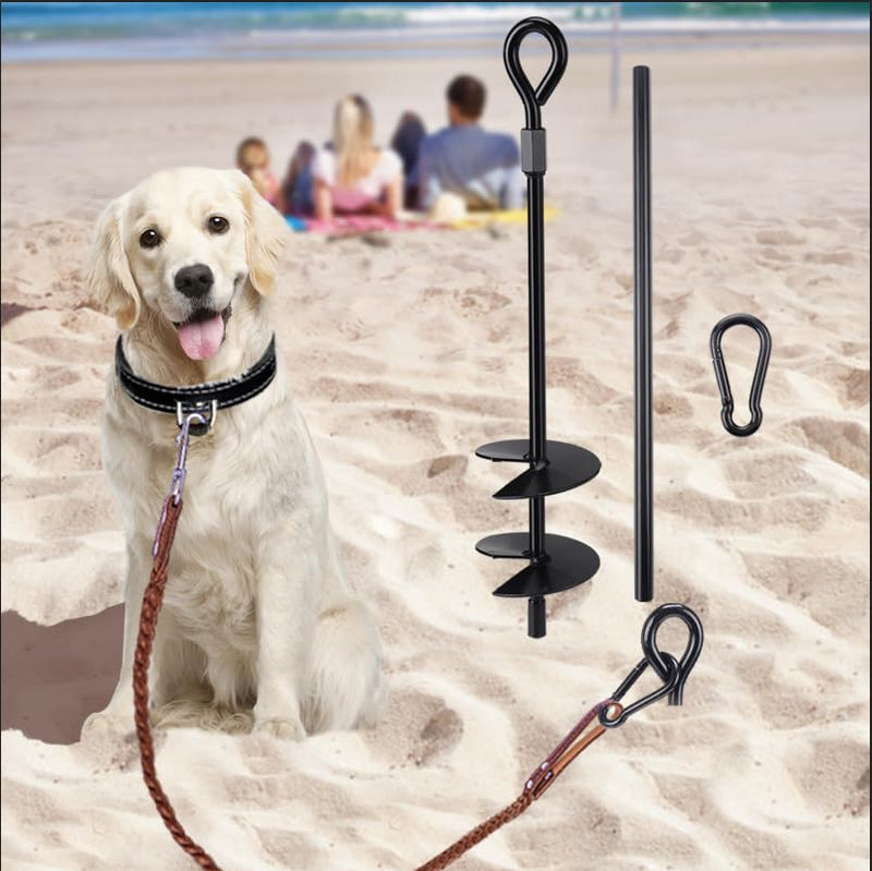 Beach Dog Stake Anchor, Heavy Duty Tie Out Stake Beach Essentials for All Dog Sizes, Outside Portable Camping Yard Grassland Park Sand Anchor Easy Installation - PawsPlanet Australia
