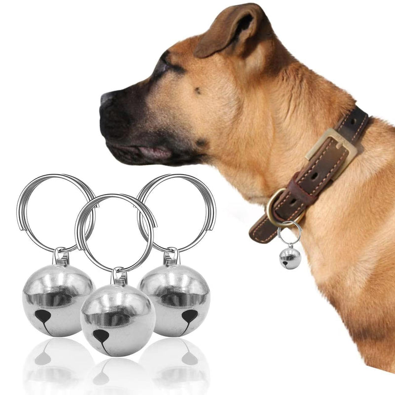 SKYPIA 3 Pack Pet Bells for Dog Cat Collar Charm Pet Pendant Accessories Stainless Steel Anti-Lost Training Bells for Collars Pet Pendant Accessories 1/2-Inch Silver Silver-3 - PawsPlanet Australia