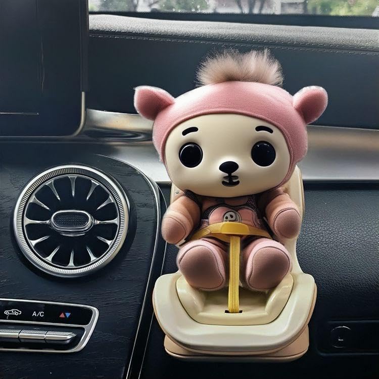 Hamster Car Seat Vent Mount - Adjustable Small Animal Safety Carrier with Secure Buckle, for Hamsters, Gerbils, Mice in Vehicles and Small Animals (Beige) Beige - PawsPlanet Australia