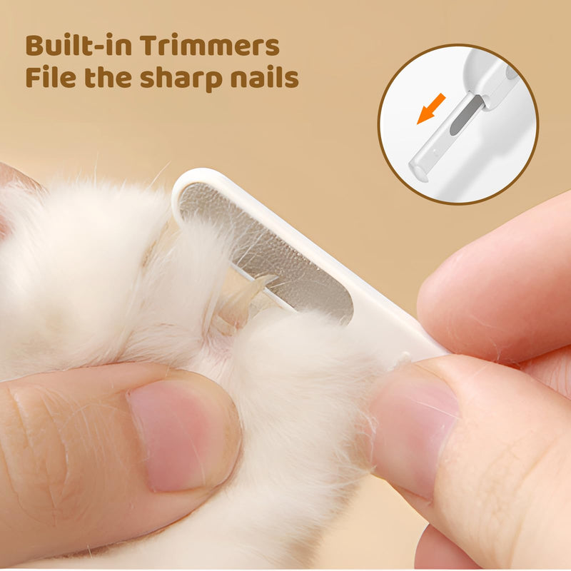 Odoland Cat Nail Clipper with LED Light and Nail File, Dog Claw Trimmer with Bright Light to Avoid Excessive Cutting - Pet Grooming Tool for Tiny Dog Cat Kitten Bunny Rabbit Blue - PawsPlanet Australia