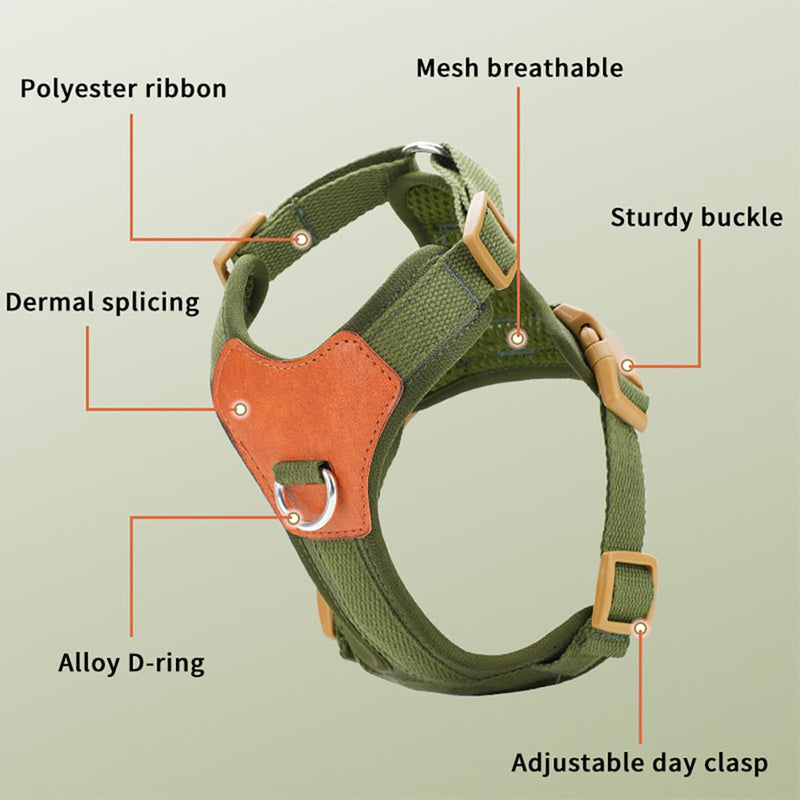 Green XS No Pull Dog Harness for Small Dogs, Anti-Escape Easy Walk Puppy Harness with 2 Leash Clips, Adjustable Dog Vest Harness for Training Walking(Green, XS) Green - PawsPlanet Australia