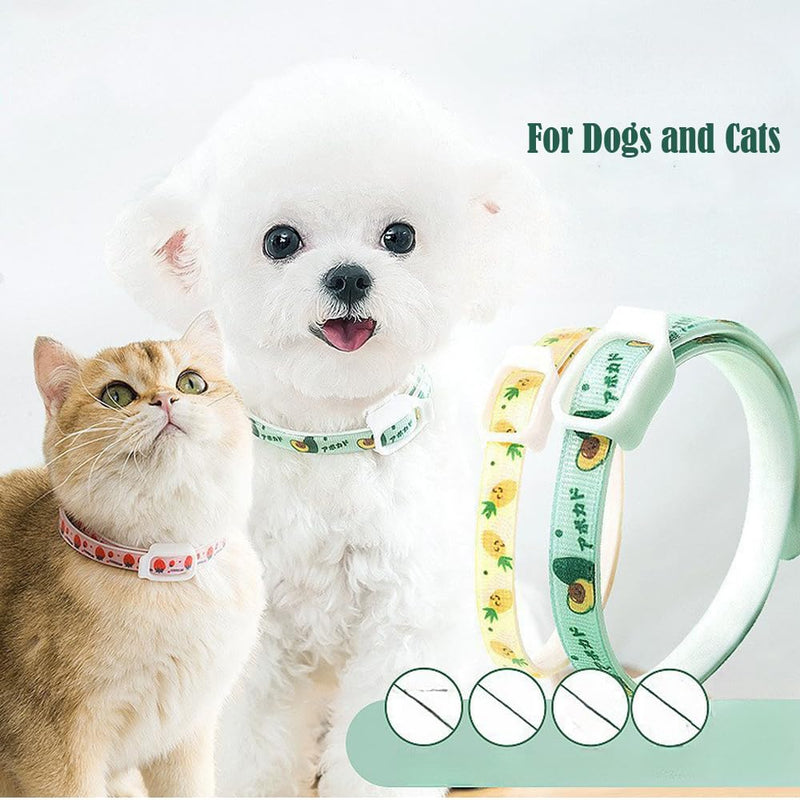 BSLVWG Beautiful Pattern Carving Belt for Dogs and Cats, Tick and Mite Prevention for Cats, Dog Carving Therapy, 12 Months of Protection, Waterproof, Adjustable (Watermelon)