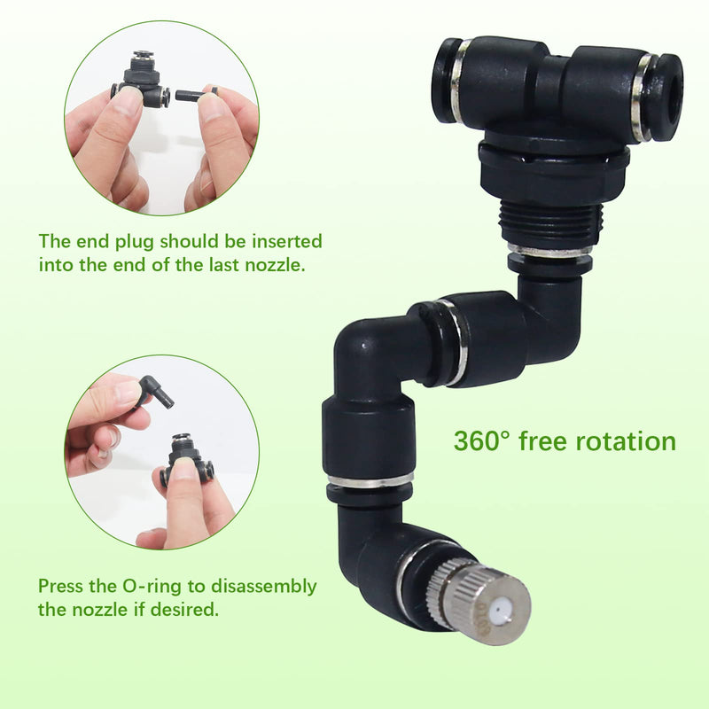 Moistenland Reptile Misting System Accessories, 360° Rotation Adjustment Nozzle, Compatible with Automatic Reptile Rainforest Misting System - PawsPlanet Australia