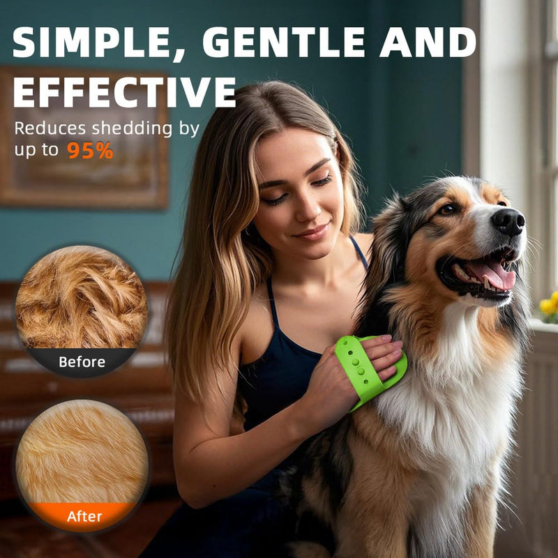 4PCS Dog Bath Brush | Scrubber for Bath | Shampoo Brush | Toothbrush | Finger Toothbrush | Dog Shower/Washing Brush with Adjustable Ring Handle - Pet Bath Supplies (Blue Green) Blue Green - PawsPlanet Australia