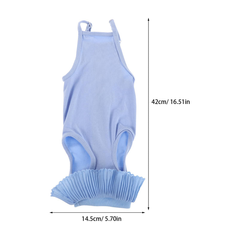 GALPADA Breathable Cat Recovery Suit made of Modal Fabric in Blue. Elastic material for protection and support after surgery in male and female cats.