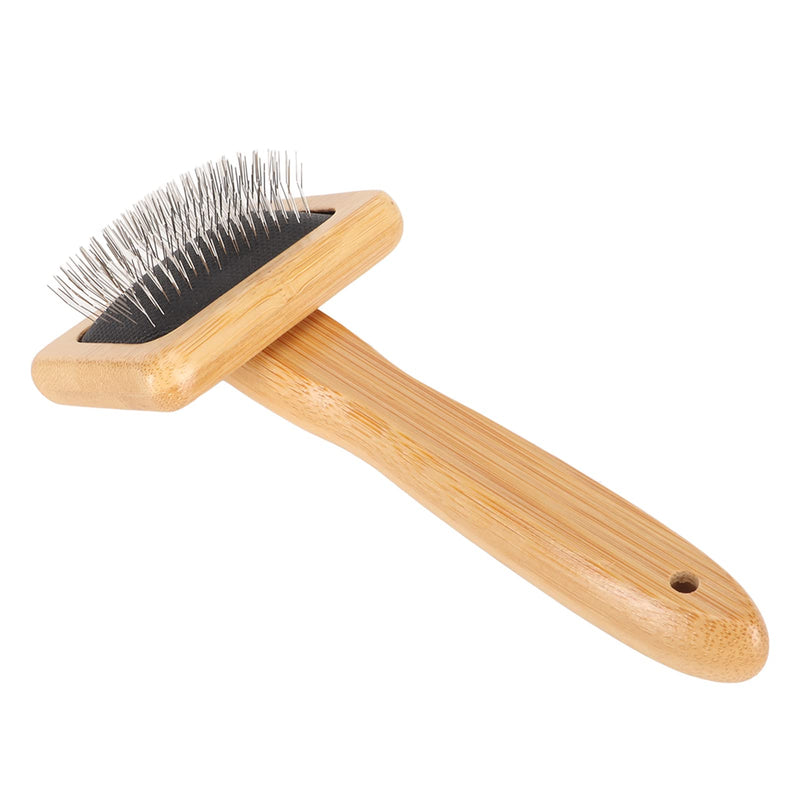 Fockety Sheepskin Wool Brush, Macrame Slicker Comb Pet Slicker Brush with Wood Handle, Removing Shedding and Dirt, All Hair Types, Cats, Dogs, Fabric Care Enthusiasts, All Ages S