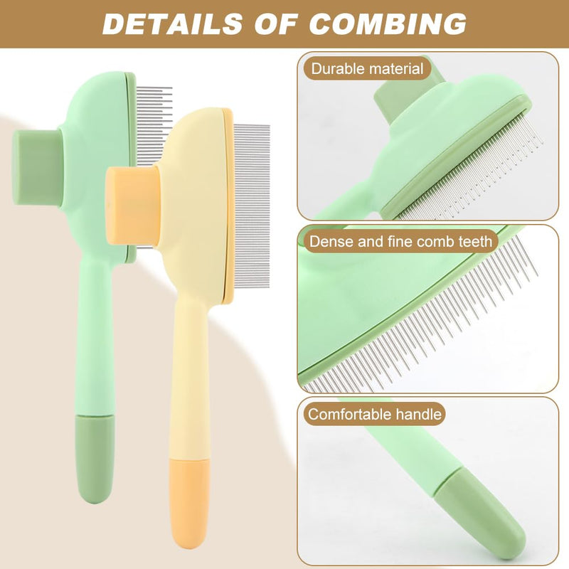 Pet Hair Removal Comb Flea Comb, 3 Pcs Long & Short Stainless Steel Teeth Deshedding Brush, Grooming Pet Hair, Cat Combs for Indoor Cats, Removal Tools - PawsPlanet Australia