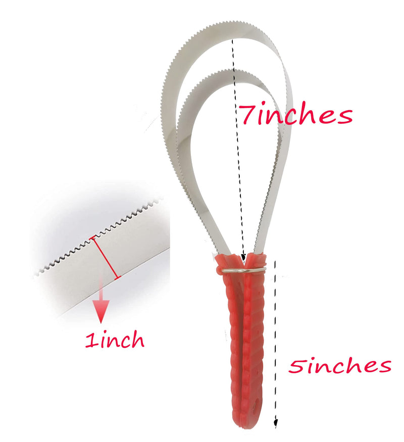 Shedding Blade Horse Brush Scraper Stainless Steel Shed Blade for Dogs (two loops) White two loops - PawsPlanet Australia