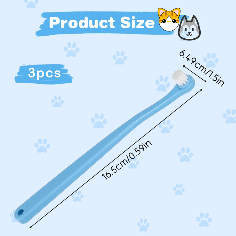 Dog Toothbrush for Small Breeds, 3 PCS Dog Toothbrushes Mini Head Soft Dog and Cat Toothbrush Kit for Puppy Kitten Small Pets Easy Teeth Cleaning & Dental Care (Blue, Pink, Green)