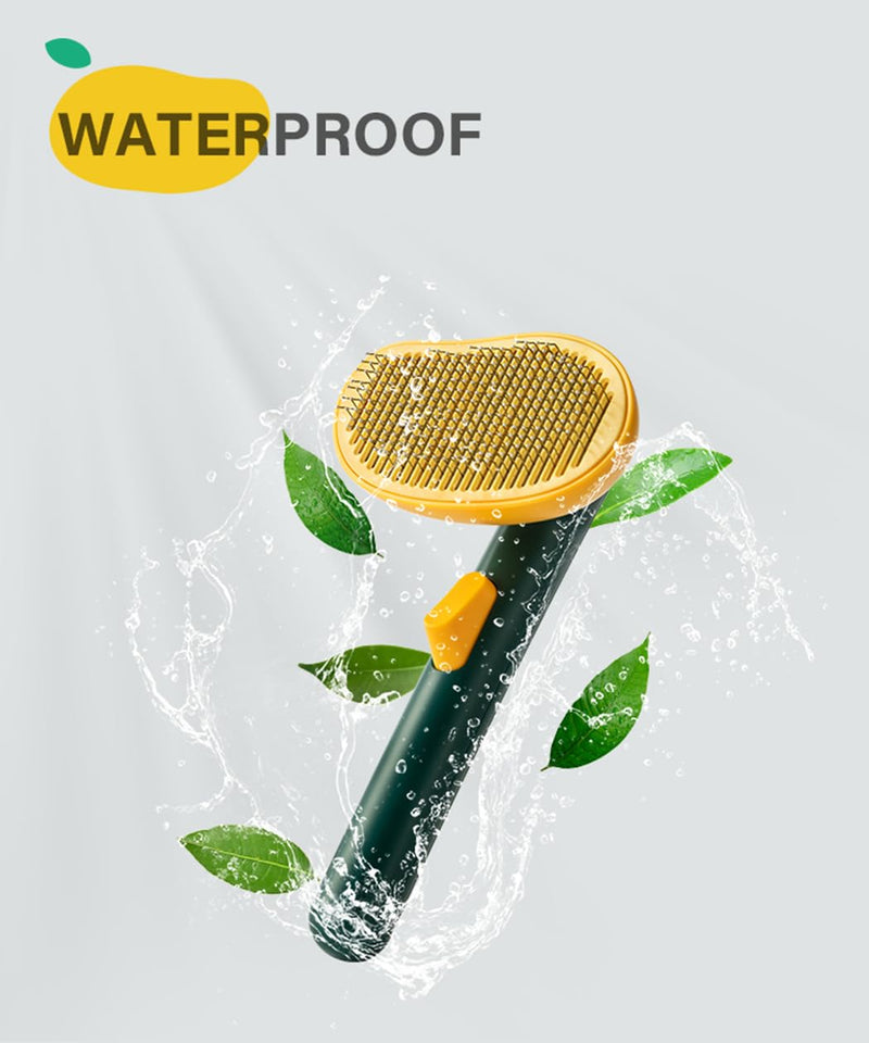 Self-Cleaning Dog & Cat Slicker Brush, Skin Friendly Deshedding Grooming Tool for Long or Short Haired Dogs Cats Rabbits, Dog Shedding Brush with Release Button - Mango Dark Mangop - PawsPlanet Australia